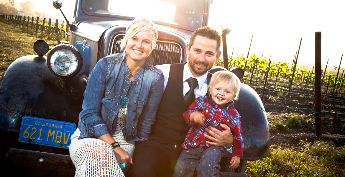 Central Coast San Luis Obispo Winery Family Portrait - Studio 101 West Photography