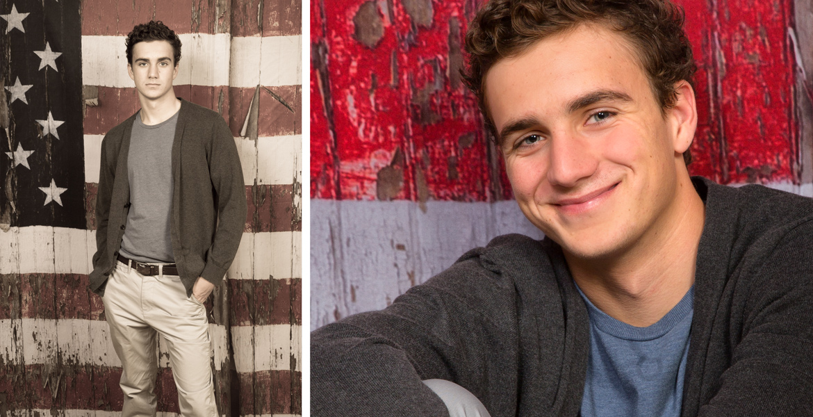 Atascadero Studio Senior Portrait - American Flag Senior Pictures - Patriotic Senior Pictures - Best Studio Photography - Senior Portrait Photographer Near Me - Studio 101 West Photography